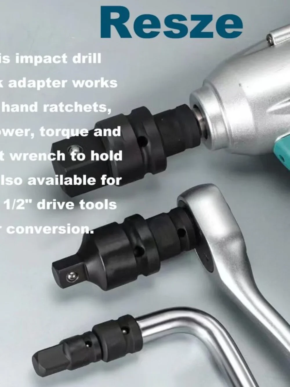 Resze 2PCS Impact Socket Adapter and Reducer Set,3/4